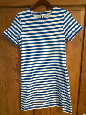 Tuckernuck Stella Blue and White Mini T-Shirt Dress - Small